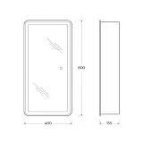 Зеркало-шкаф BelBagno Marino 40x80 SPC-MAR-400/800-1A-LED-TCH с подсветкой фото 12