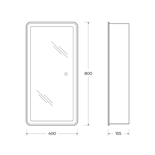 Зеркало-шкаф BelBagno Marino 40x80 SPC-MAR-400/800-1A-LED-TCH с подсветкой фото 12