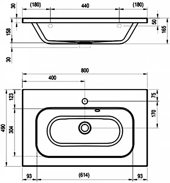 Раковина Ravak Chrome 80 см XJG01180000 фото 4