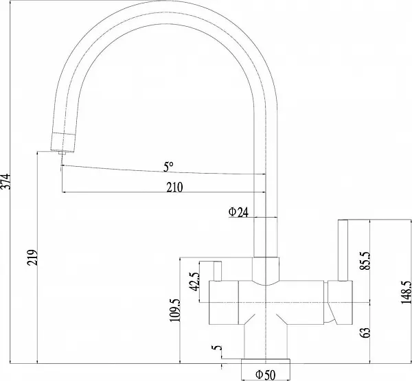 Смеситель ZorG Inox SZR-7020 для кухонной мойки фото 2