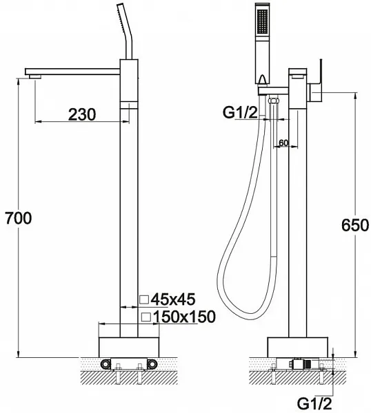 Смеситель BelBagno Arlie ARL-FMT-CRM для ванны с душем фото 2