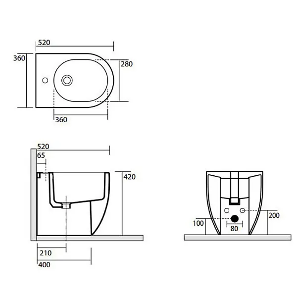 Биде напольное KERASAN Flo А0002321179 фото 1