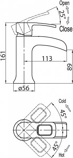 Смеситель BelBagno Versa VER-LVM-CRM для раковины фото 3