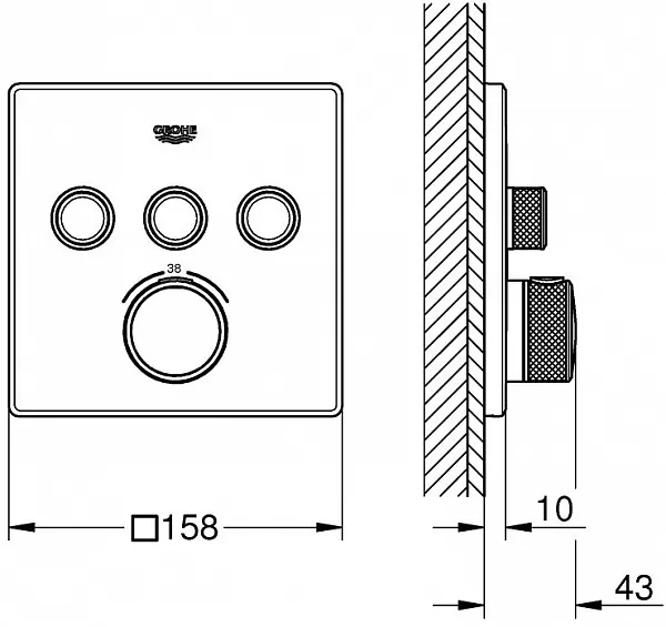 Термостат Grohe Grohtherm SmartControl 29126DC0 для душа фото 2