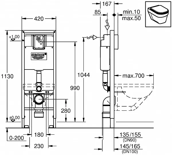 Инсталляция для унитаза Grohe Rapid SL 38675001 фото 2