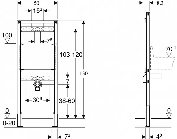 Инсталляция для раковины Geberit Duofix 111.450.00.1 фото 2