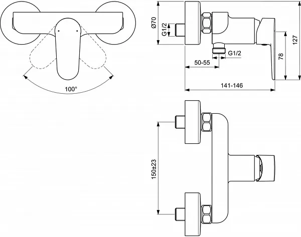 Смеситель Ideal Standard Tyria BC156HS для душа фото 3