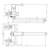 Смеситель Lemark Ursus LM7251BL для ванны с душем фото 2