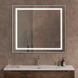 Зеркало BelBagno Kraft 90x80 SPC-KRAFT-900-800-SENS-AL с подсветкой фото 8