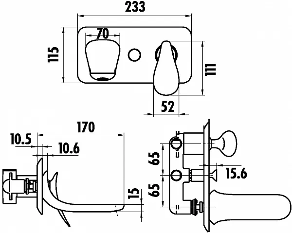 Смеситель Creavit Foglia FG2501 для раковины с внутренней частью фото 3