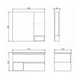 Зеркало Comforty Турин 88x80 00004136265CF правая с полочкой фото 3