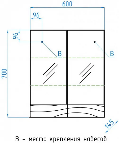 Зеркало-шкаф Style Line Вероника 60x70 ЛС-00000055 фото 6