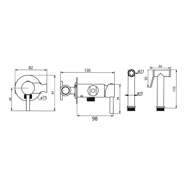 Гигиенический душ Maretti Eleganza EN30RV64 фото 3