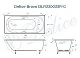 Ванна из искусственного камня Delice Bravo DLR330033R-G фото 1