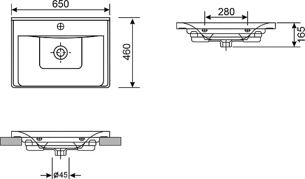 Раковина Wellsee FreeDom 65 см 151104000 фото 6