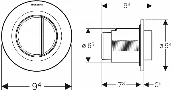 Смывная клавиша для унитазов Geberit Type 01 116.044.11.1 фото 2