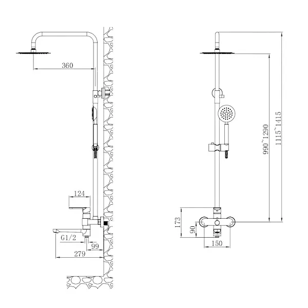 Душевая стойка ESKO Orlando ST250OL фото 3