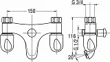 Смеситель Jacob Delafon Galeo E71960-CP для ванны с душем фото 2