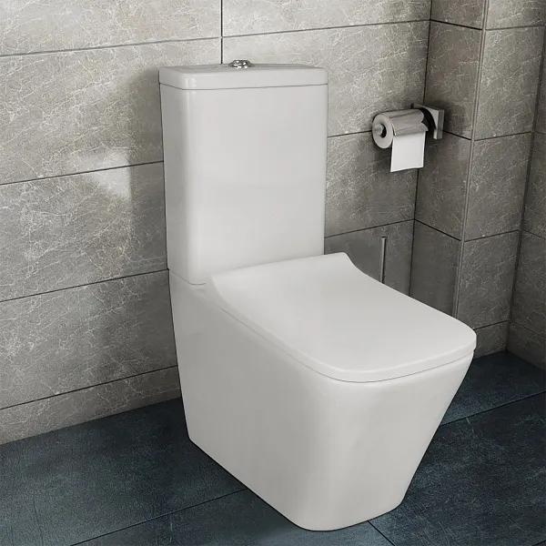 Унитаз-компакт Azario Quadro AZ-2175 UQ1 напольный безободковый с сиденьем микролифт фото 12