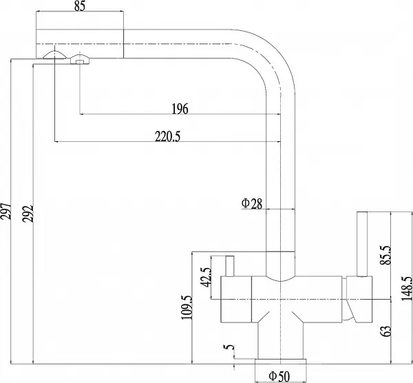 Смеситель ZorG Inox SZR-7039 BR/GRAFIT для кухонной мойки фото 2