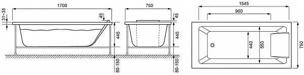 Акриловая ванна Jacob Delafon Sofa 170x75 E60515RU-01 фото 4