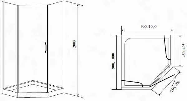 Душевая кабина Timo TL BY-839/90C фото 2