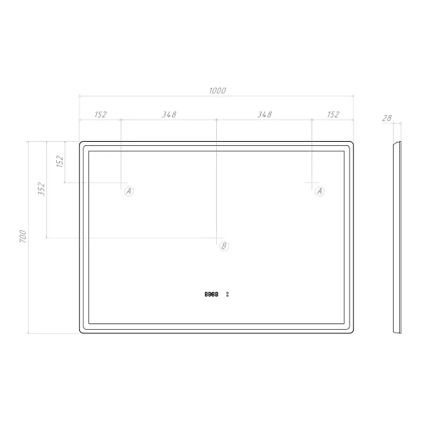 Зеркало Vigo Geometry Luxe 70x100 4630297361803 с подсветкой фото 7