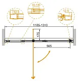 Душевая дверь CEZARES VARIANTE VARIANTE-B-1-120/130-C-Cr фото 2