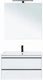 Мебель для ванной Aquanet Lino 90 подвесная белая матовая фото 2