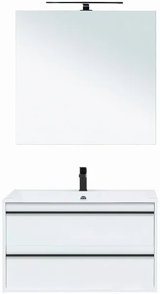 Мебель для ванной Aquanet Lino 90 подвесная белая матовая фото 2