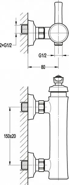 Смеситель Cezares Liberty LIBERTY-F-D-01 для душа фото 2