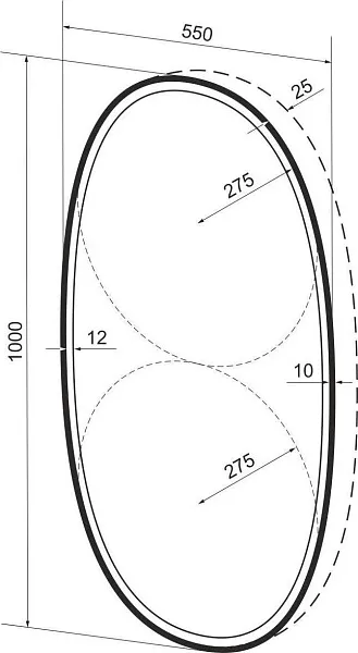 Зеркало Wellsee 7 Rays' Spectrum 55x100 см 172201620 c фронтальной подсветкой фото 10
