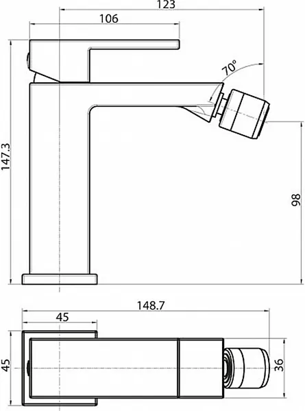 Смеситель BelBagno Magna MAG-BD-CRM для биде фото 2