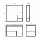 Зеркало Comforty Франкфурт 73x80 00004151044CF правая с полочкой фото 2