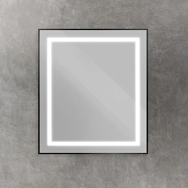 Зеркало BelBagno Kraft 70x80 SPC-KRAFT-700-800-SENS-NERO с подсветкой фото 2