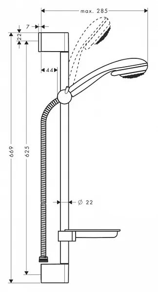 Душевой гарнитур Hansgrohe Crometta 85 27764000 фото 2