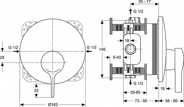 Смеситель Ideal Standard Melange A4719AA для душа фото 2