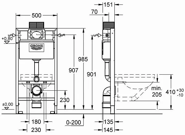 Инсталляция для унитаза Grohe Rapid SL 38525001 фото 2