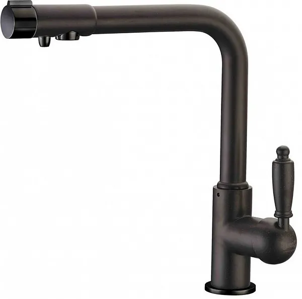 Смеситель ZorG Sanitary ZR 320 YF-33 ЧЕРНЫЙМЕТАЛЛ для кухонной мойки фото 1