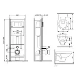 Унитаз с инсталляцией и кнопкой смыва Damixa Jupiter DX77.IS10151.1738 фото 2