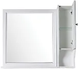 Зеркало ASB-Woodline Гранда 77x85 11481 белое патина серебро с полочкой фото 3