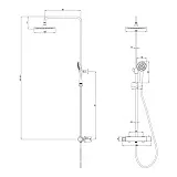 Душевая стойка Lemark Bronx LM3770BL со смесителем термостатом фото 2