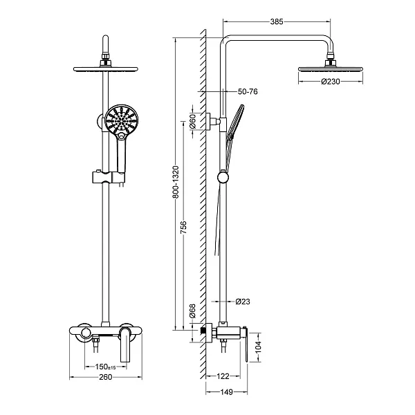Душевая стойка TIMO Anni SX-2710/03 фото 2