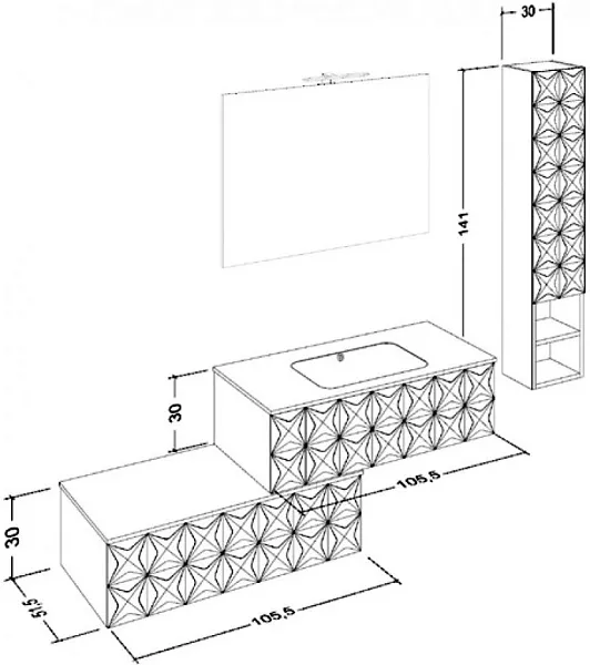 Тумба Cezares Lecce 106 см LC/BS1051T.601 фото 3