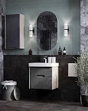 Шкаф-пенал Акватон Оливия 35x80 см тёмное дерево / серый 1A254703OLUGL левый фото 3