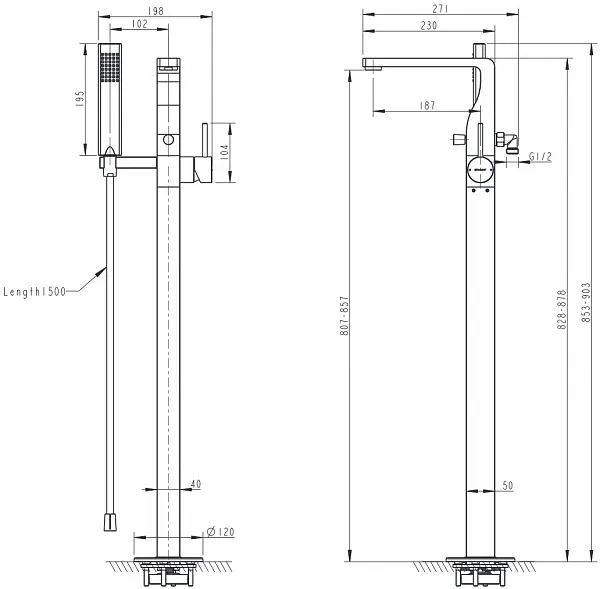 Смеситель Bravat Arc F66061C-B3-ENG для ванны с душем фото 4
