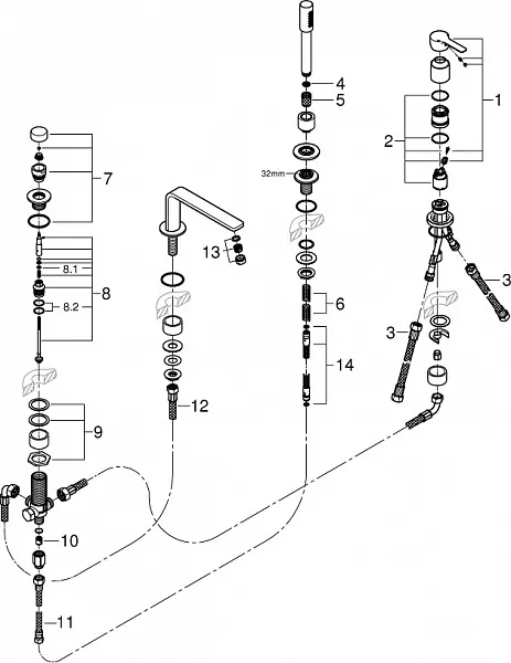 Смеситель Grohe Lineare New 19577DC1 на борт ванны фото 3