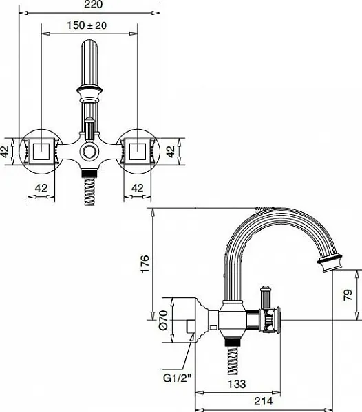 Смеситель Cezares Olimp OLIMP-VD-01-Sw для ванны с душем фото 2