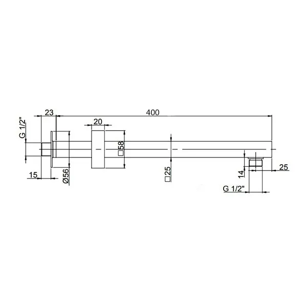 Кронштейн для верхнего душа PAINI 50PZ745QQ40 фото 2