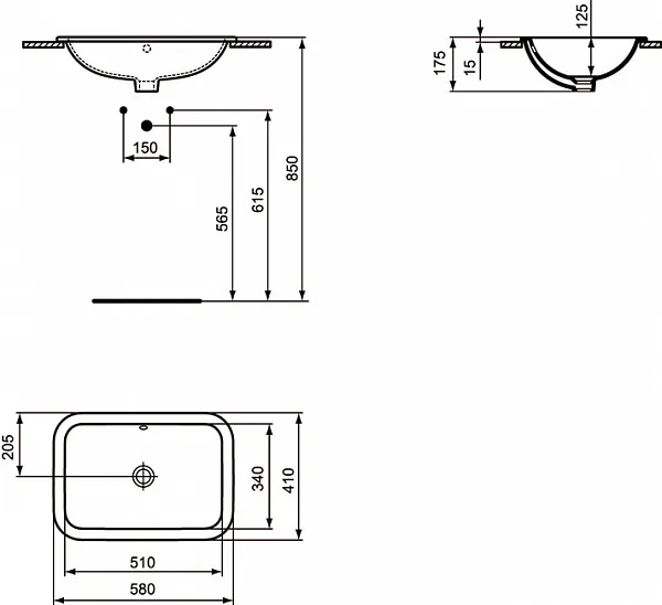 Раковина Ideal Standard Connect 58 см E505901 фото 2